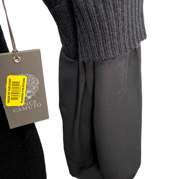 Vince Camuto NWT Layered Mixed Media Long Sleeve Black Sweater Dress Small - Picture 8 of 12